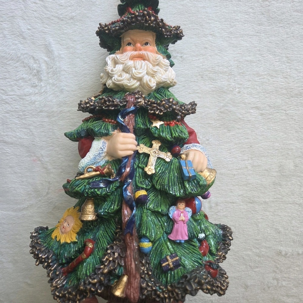 Vintage Santa Christmas Tree Figure Decoration 16" Holiday‎